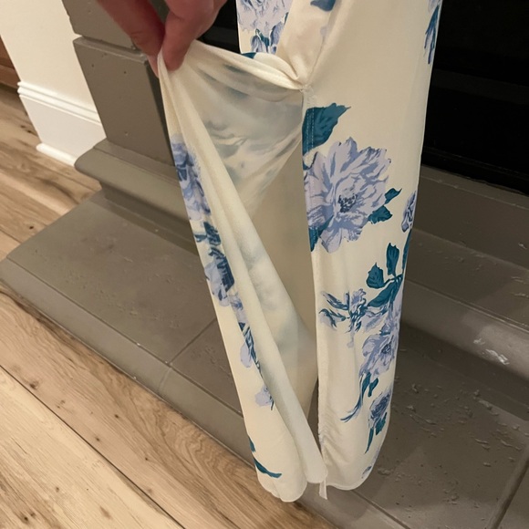 NWOT Free People Carmel Floral Mesh Midi Dress with side leg slits scoop neck - Picture 4 of 7